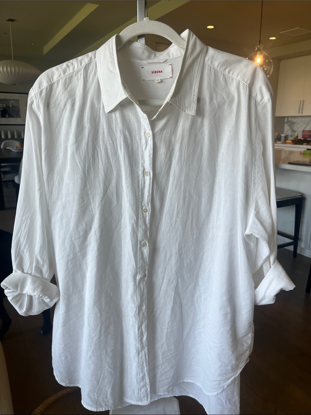 XiRENA Beau White Relaxed Button-Down Shirt